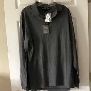 Jos A Bank new long sleeve polo. Grey with tags